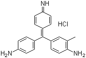 Basic Violet 14, Basic Fuchsin, C.I. 42510, Rosaniline chloride, (4-(4-Aminophenyl)(4-iminocyclohexa-2,5-dienylidene)methyl)-2-methylaniline hydrochloride, CAS #: 632-99-5
